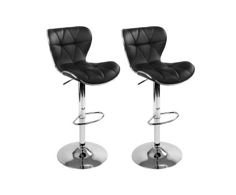 LuxeBars Leather Patterned Bar Stools Set